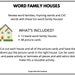 Word Family Houses Activity for Kindergarten, Phonics, Language, Rhyming, and Pictures